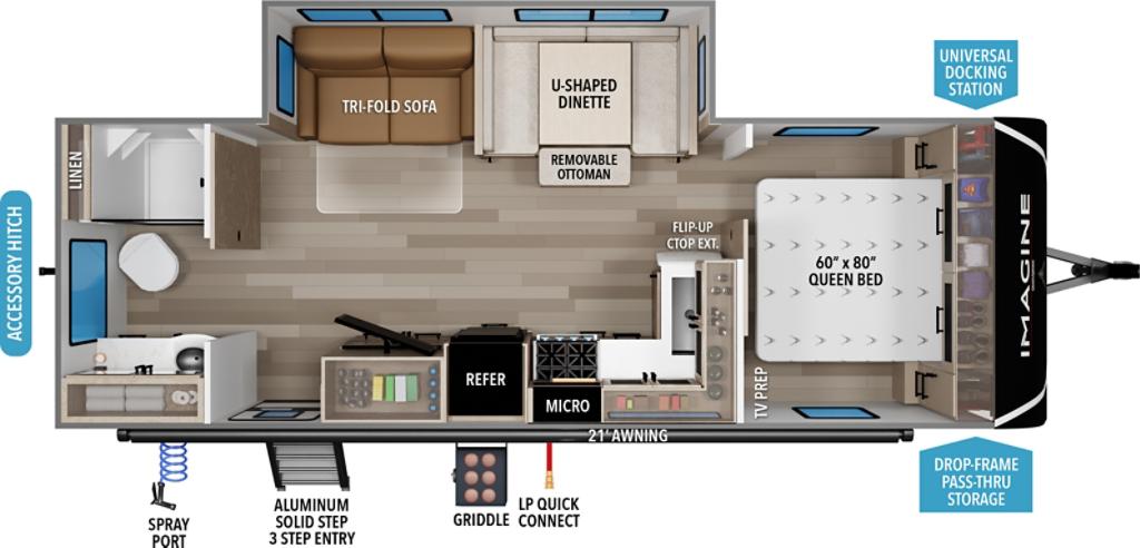 2021 Grand Design Imagine 2600RB floorplan
