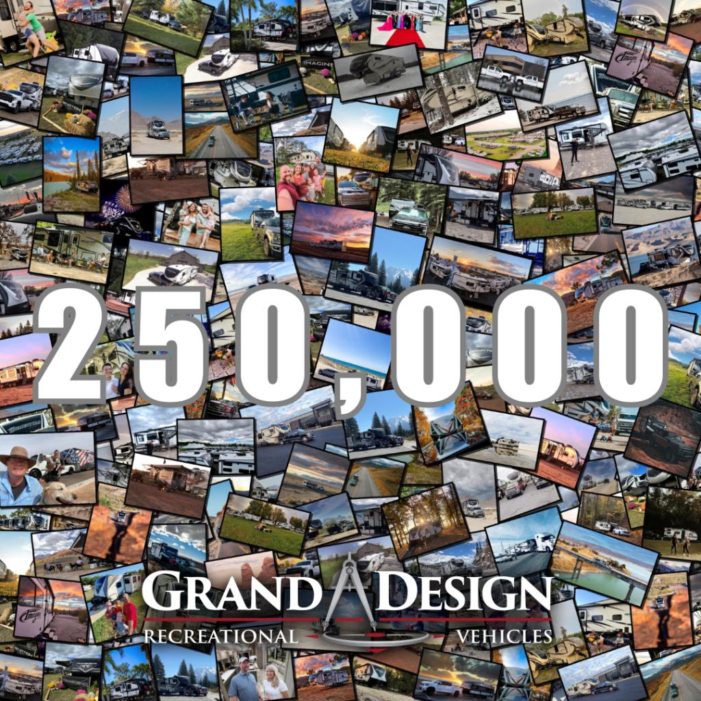 Collage image of Grand Design owners and their RVs