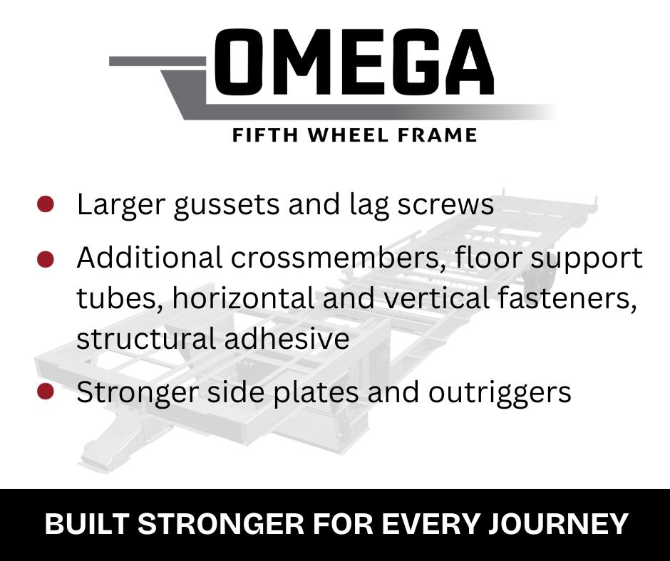 The Omega Fifth Wheel Frame by Lippert Components is on our 2026 Solitude, Influence, and Momentum fifth wheel models and incorporates several upgrades, reinforcements and support features to ensure optimal stability. Grand Design RVs are more stable and - 1
