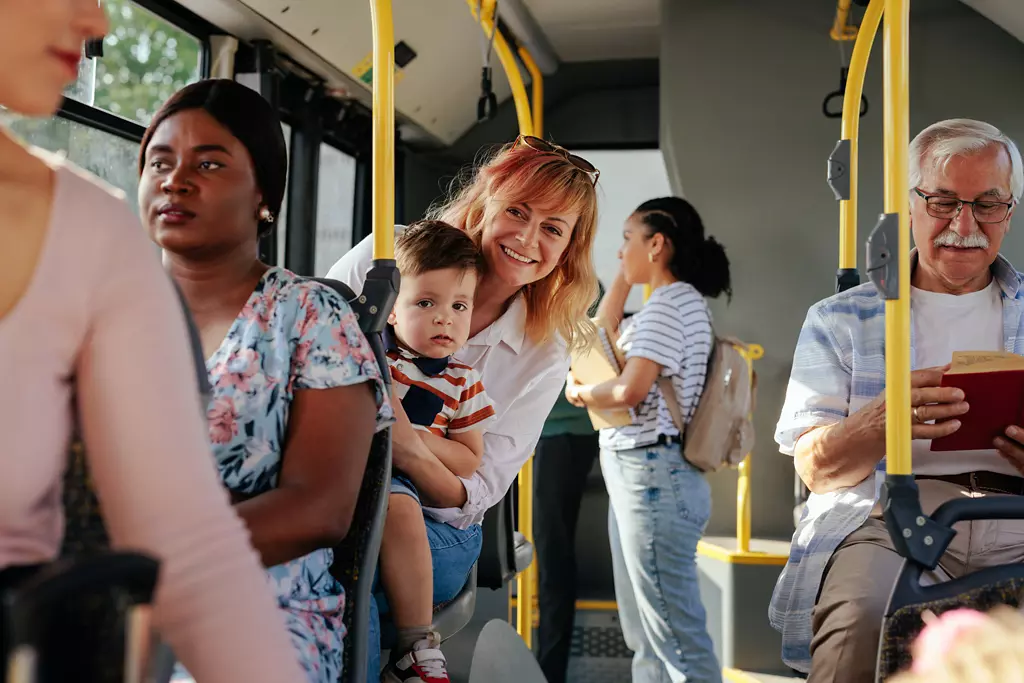 People on a bus