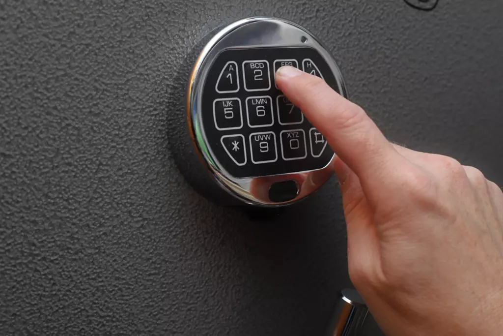 Keypad on safe.