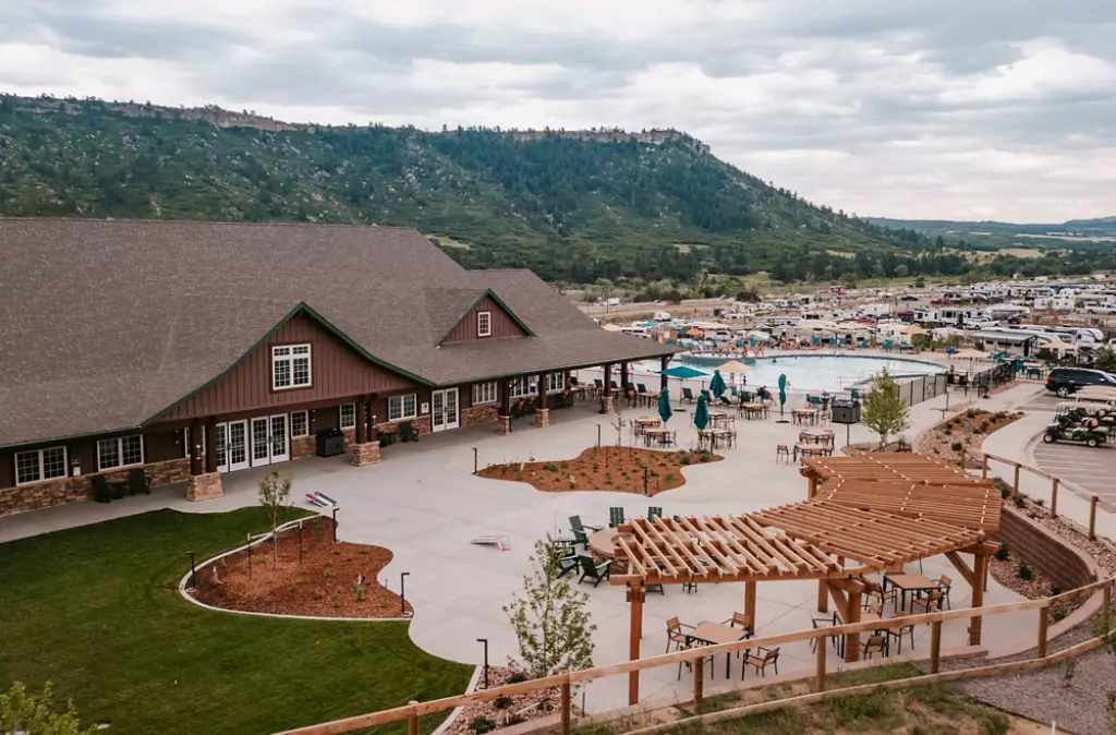 Aerial View of pool area at Yogi Bear's Jellystone Park